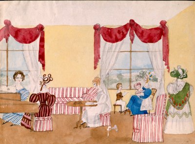 Interior with Women and Children by Unbekannt Unbekannt
